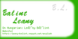 balint leany business card